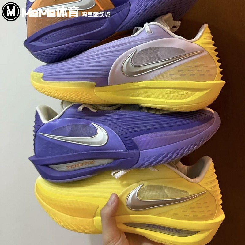 耐克男鞋2025冬G.T. Cut 3 Turbo多巴胺紫黄拼色篮球鞋HV9919-500