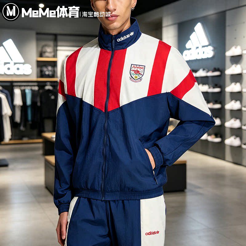 阿迪达斯男装2026秋季款防风服阿森纳足球休闲文化夹克外套KG5119