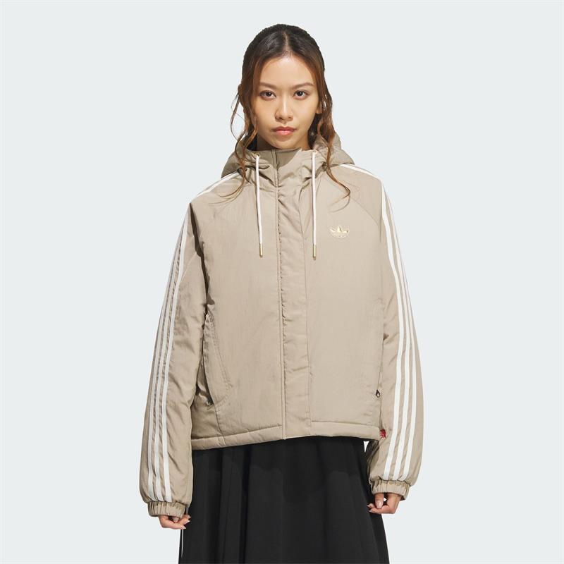 正品Adidas阿迪达斯三叶草女子2025春季新年款保暖连帽棉服KA5314