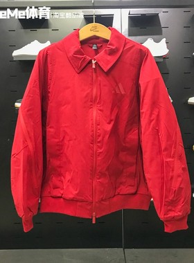 阿迪达斯夹克男2025蛇年新年款红色加绒飞行员外套运动服JZ4193