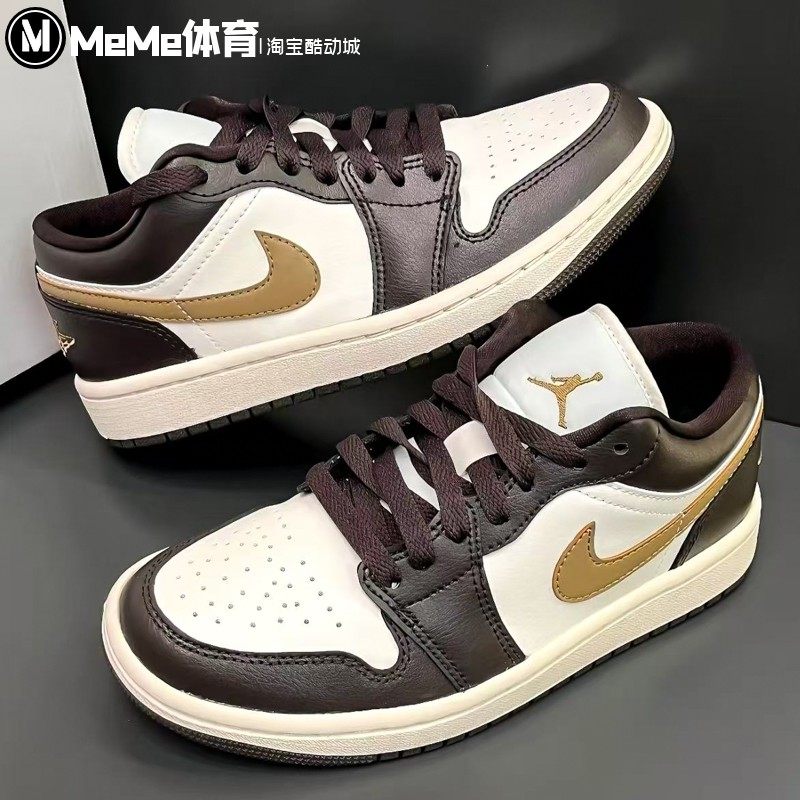 耐克男女2025冬季新品经典AJ1金钩摩卡棕篮球运动板鞋 DC0774-200