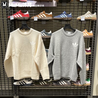 阿迪达斯三叶草女装2025冬季新品运动风休闲舒适宽松针织衫KF2339