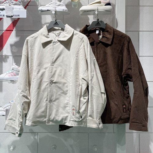 阿迪达斯男子2024冬季新款武极系列灯芯绒时尚舒适夹克外套JI8722