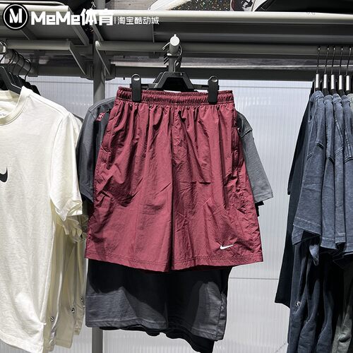耐克男裤2025秋季新品顺滑塔夫绸面工装裤运动休闲短裤DX0750-681