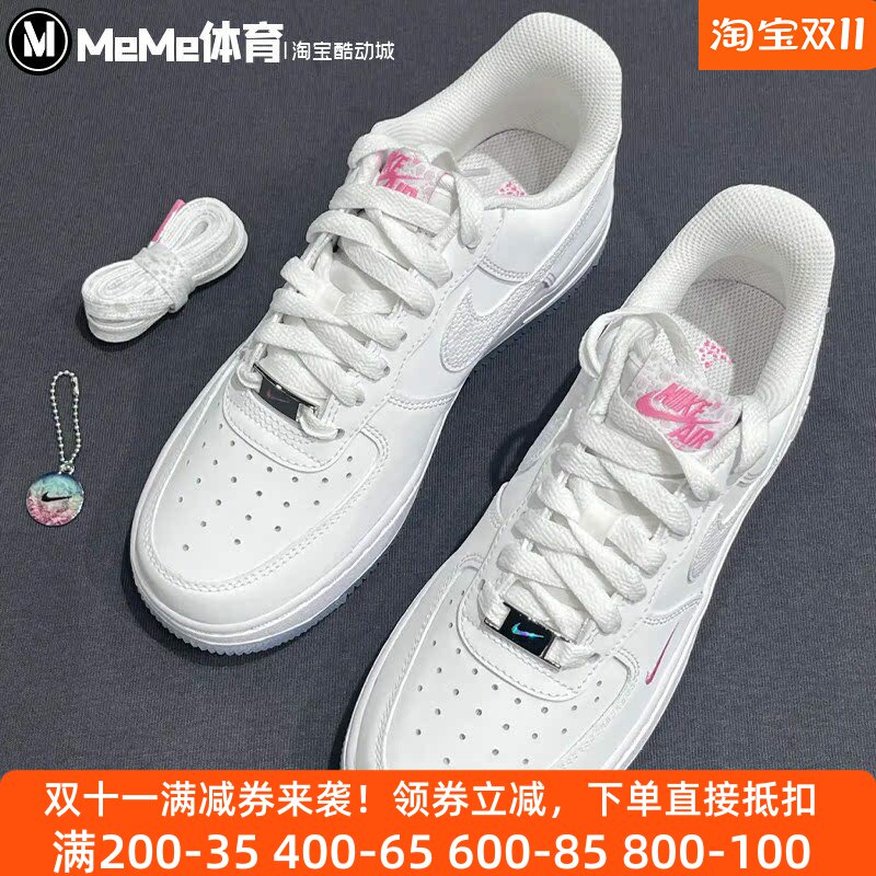 耐克2026秋款女鞋AF1空军一号粉勾板鞋温柔百搭小白鞋 IV4453-100