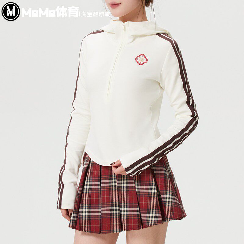 阿迪达斯2026马年限定新年款女子半拉链修身连帽衫运动卫衣KH2714