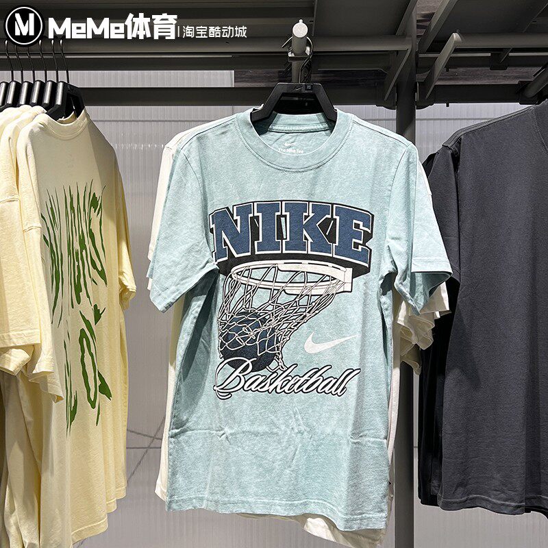 耐克短袖女装2025秋款柔软纯棉大印花篮球休闲短袖T恤 HV6984-017