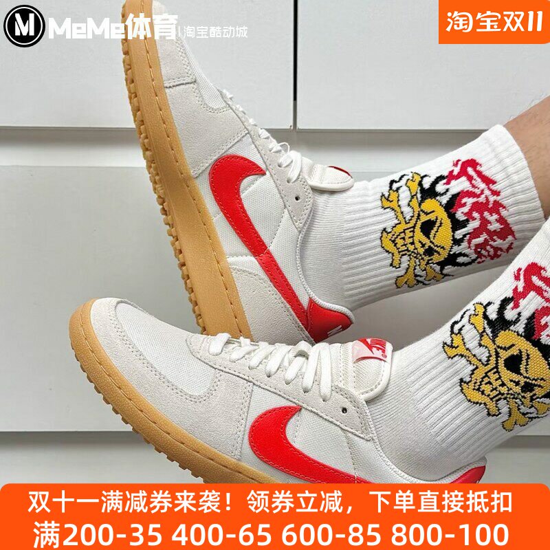 Nike耐克男鞋2025新款红白撞色复古橄榄球风薄底德训鞋HF3165-104