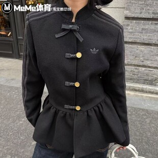 阿迪达斯三叶草女子新中式外套2026新品花苞收腰宫廷风夹克KR5068