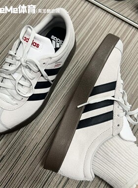 阿迪达斯男女鞋2025新款VL COURT 2.0翻毛皮复古德训鞋板鞋JS3003