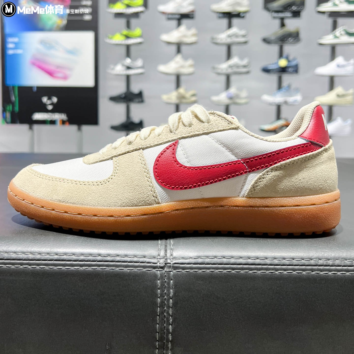 Nike耐克男女鞋2026秋款米卡其红勾撞色轻便复古德训鞋HF3165-202