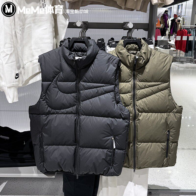 Nike耐克男装2025冬纯色防寒拒水保暖立领羽绒马甲背心IH2369-222