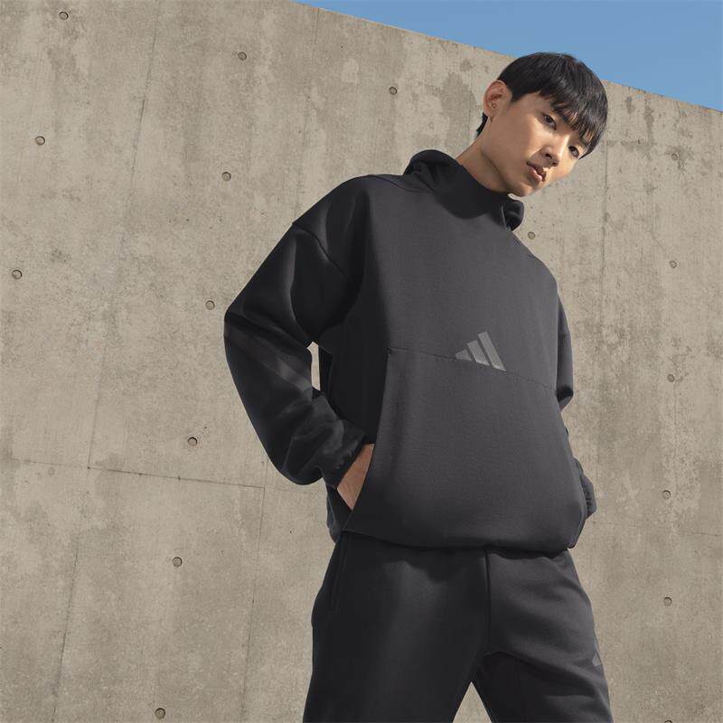 Adidas阿迪达斯男子2024秋新款轻薄舒适休闲连帽卫衣套头衫JE7537