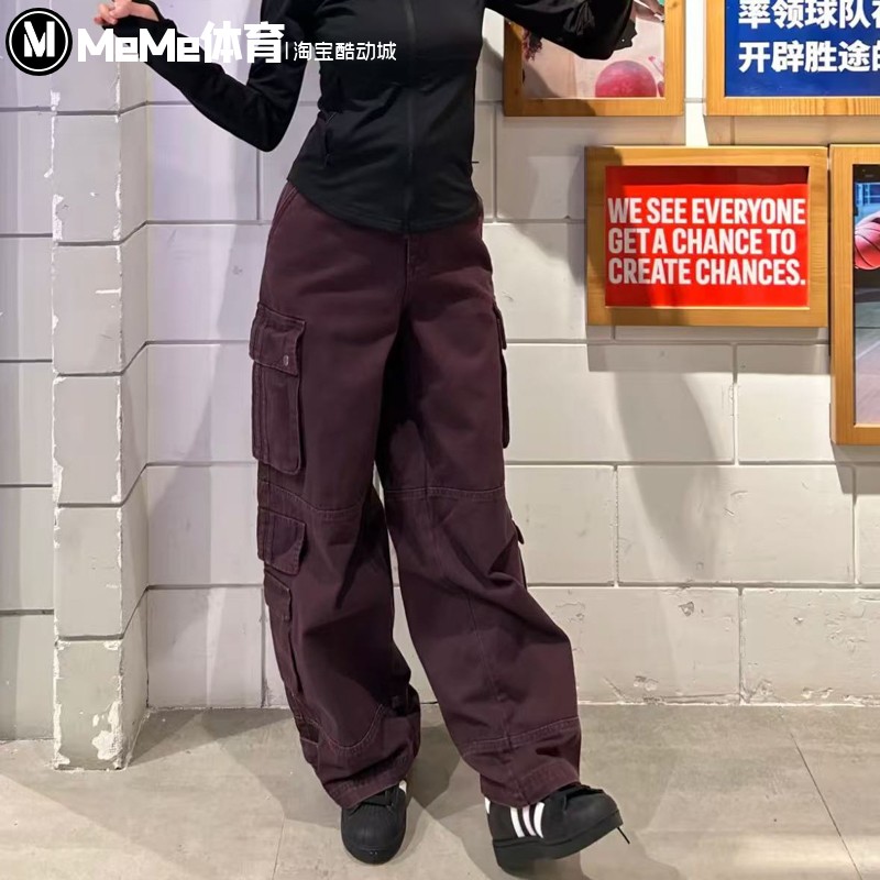 阿迪达斯三叶草男裤2025冬季新品多口袋阔腿工装裤运动长裤IA7507