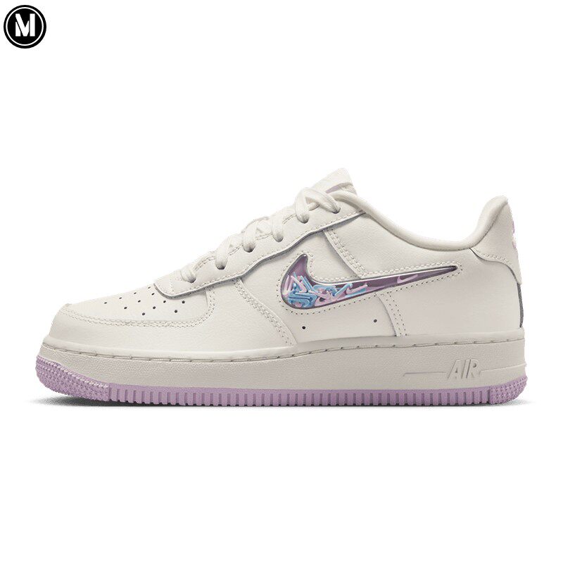 Nike耐克2026春季新品大童鞋AF1白紫撞色空军一号板鞋 IQ9795-151