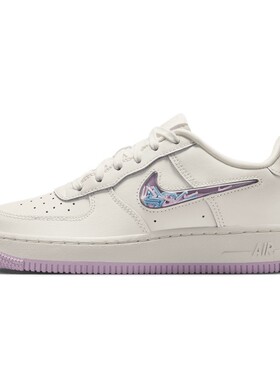 Nike耐克2026春季新品大童鞋AF1白紫撞色空军一号板鞋 IQ9795-151
