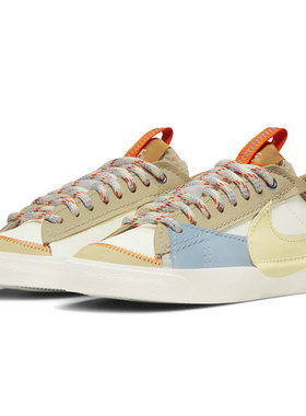 耐克女鞋2024秋新款BLAZER开拓者皮质拼色时尚休闲板鞋DX6043-171