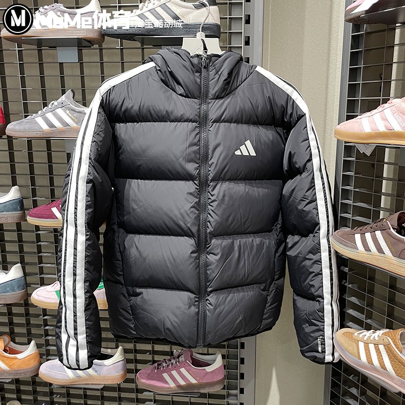 阿迪达斯羽绒服男2025冬款双面穿拒水休闲运动保暖夹克外套KC2490