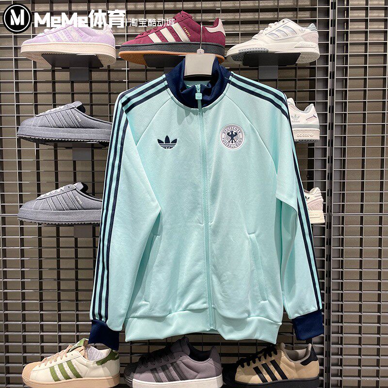 阿迪达斯三叶草2026夏新品男装经典复古足球风立领夹克外套JZ9340