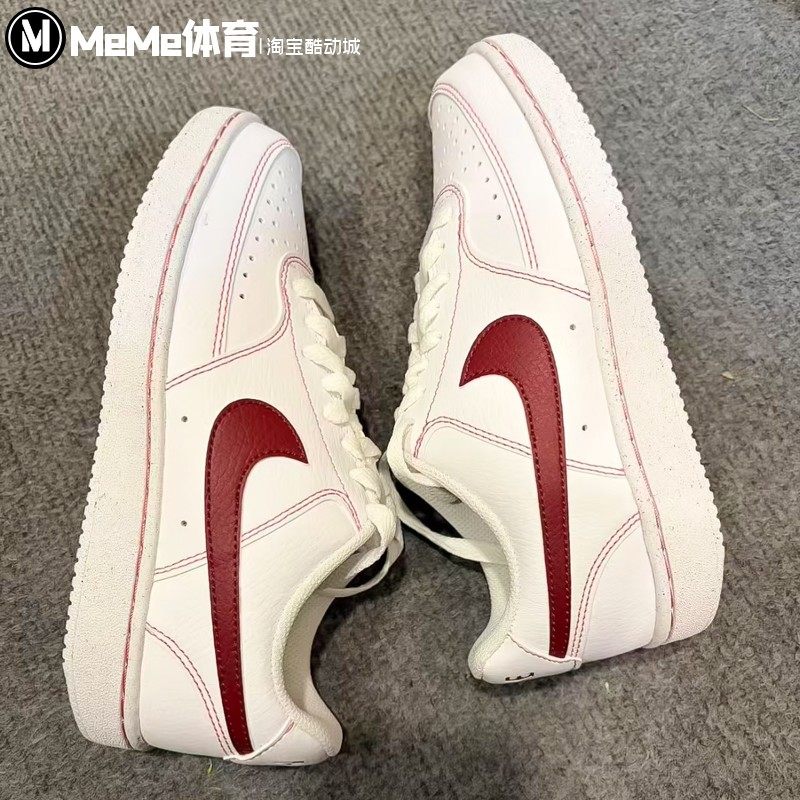 Nike耐克2026春季新品女鞋COURT复古红白运动休闲板鞋 IO9552-100