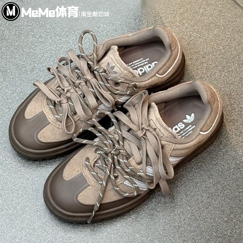 阿迪达斯三叶草男女鞋2025冬新品翻毛皮美拉德棕休闲鞋板鞋JR0974
