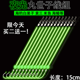 海钓子线丸世歪嘴夜光鱼钩带鱼白果子黄三串钩钓组船钓防缠绕鱼钩