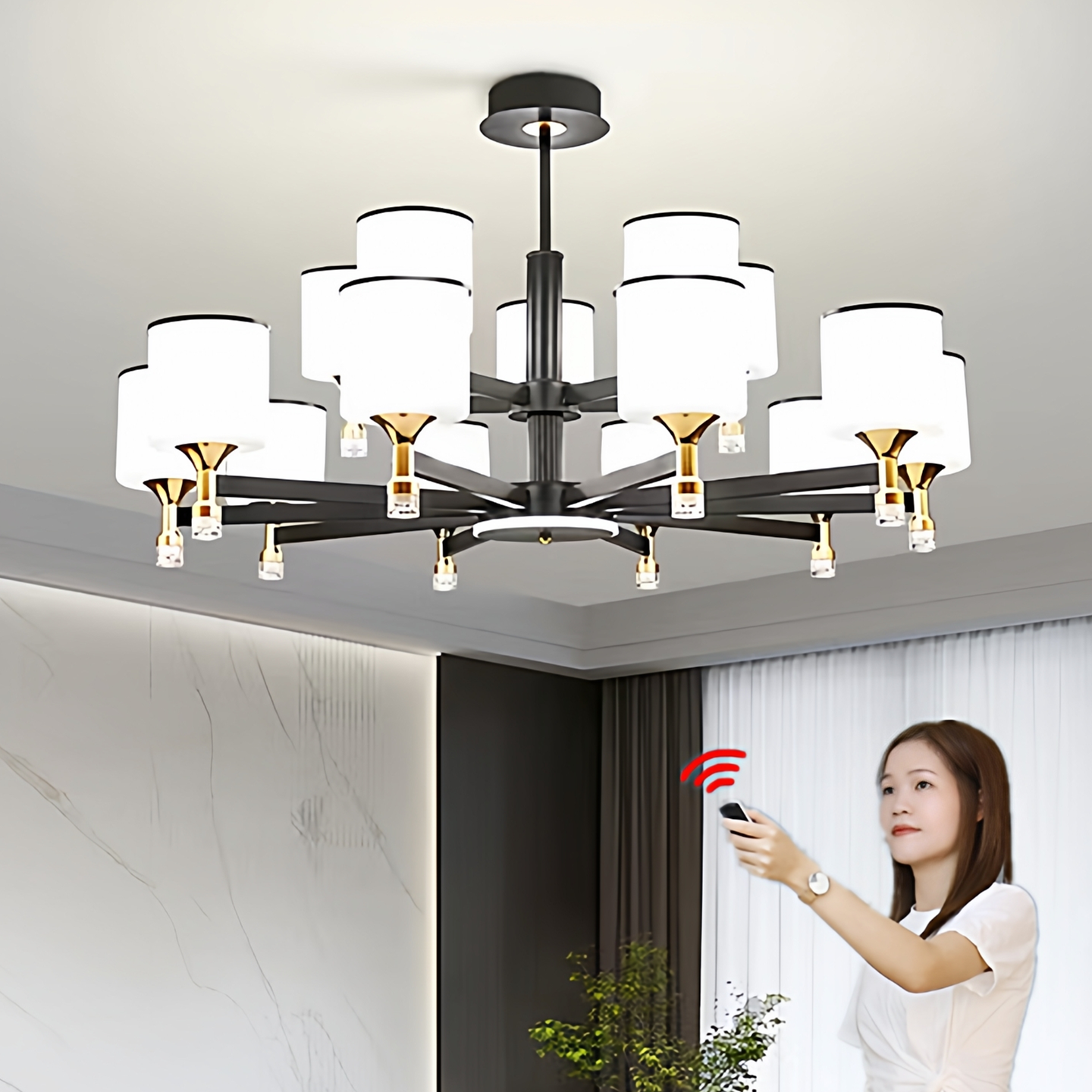 2025年新款北欧客厅吊灯轻奢餐厅卧室现代简约家用别墅新中式灯具