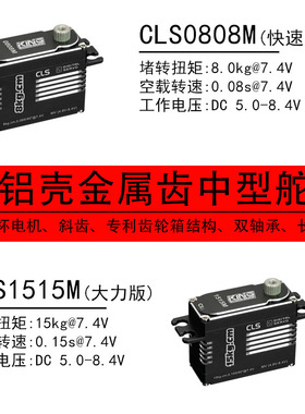 kingmaxCLS0808/1515M中型15kg斜齿空心杯车用飞机金属齿数码舵机