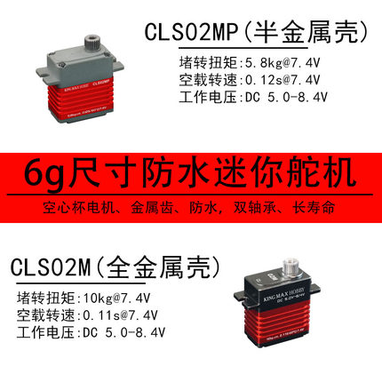 kingmaxCLS02MP数码高压金属齿防水小固定翼车机器人25T迷你舵机