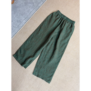 女裤 100%汉麻日系复古松紧腰阔腿休闲裤 281 高货
