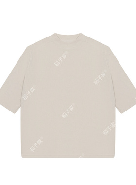 2025秋款半高领t恤女五分袖立领通勤宽松中领打底衫叠穿6166