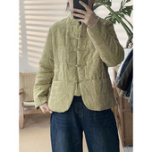 2025冬新款 立领盘扣汉麻棉服外套女宽松显瘦百搭休闲厚款 上衣419