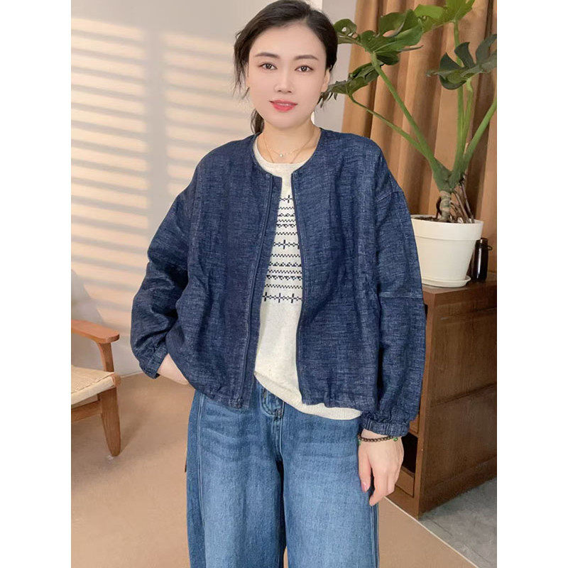 2025秋款设计感花苞下摆短款休闲外套女复古亚麻棉上衣12357,女装/女士精品,短外套,淘宝优惠券,粉丝福利购,淘宝优惠卷