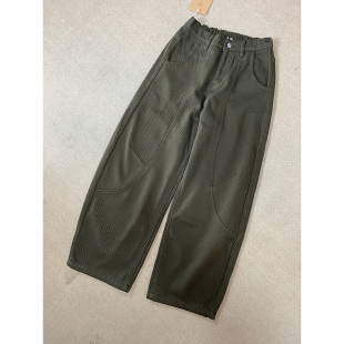 88051 百搭复古纯棉直筒裤 休闲女裤 长裤 阔腿裤