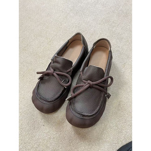 2503 圆头浅口软底妈妈单鞋 头层牛皮女鞋 2025秋款