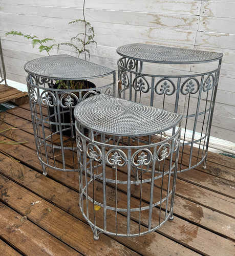 莫里斯花园 花园杂货 套三半圆桌子花架置物架