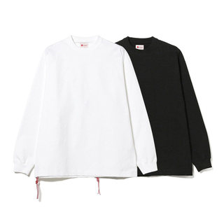 BEAMS JAPAN 21SS 日系宽松休闲潮流红绳纯棉长袖春秋纯色打底衫