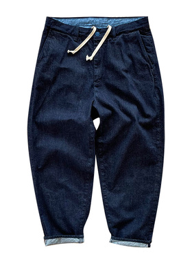 Beams Japan 22SS日系红绳宽松休闲牛仔裤丹宁赤耳红边牛仔长裤