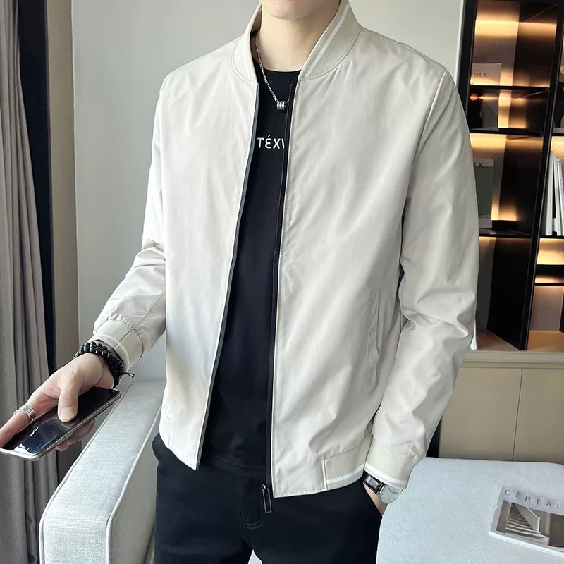 罗蒙薄款夹克男士春秋季立领外套图片
