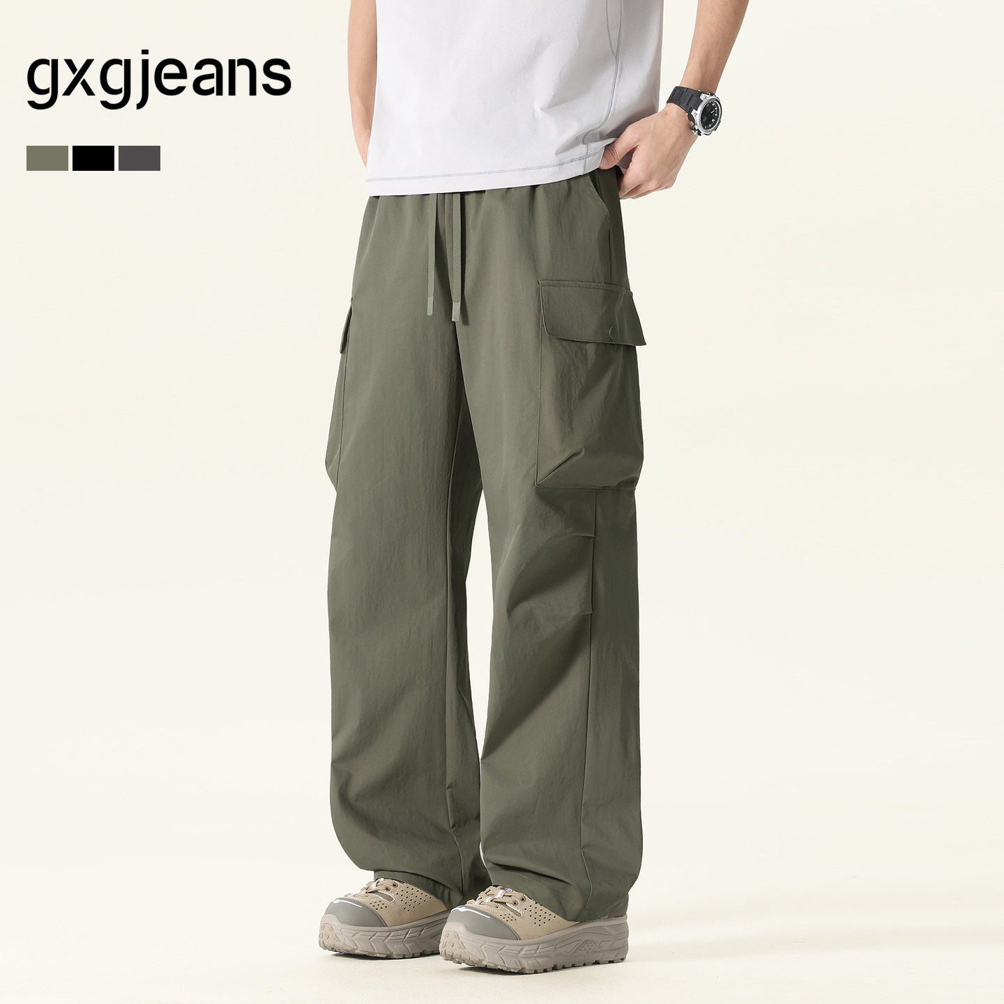 gxgjeans男装 多色立体大口袋工装休闲长裤伞兵裤男 26夏新品