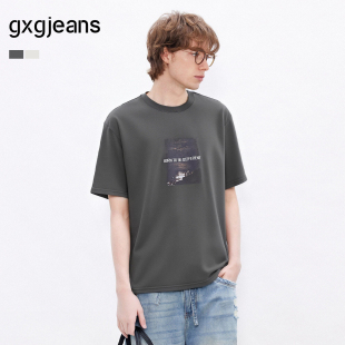美式 26夏新品 印花复古时尚 宽松T恤男生 圆领短袖 gxgjeans男装