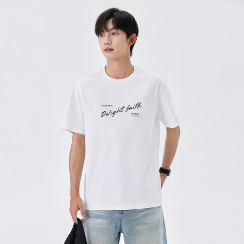gxgjeans男装【轻薄透气】100%棉夏款简约舒适短袖T恤*