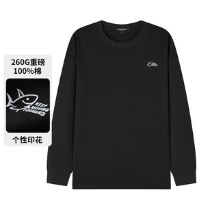 T恤多色可选重磅打底衫 gxgjeans男装 印花长袖 100%棉个性 25秋款