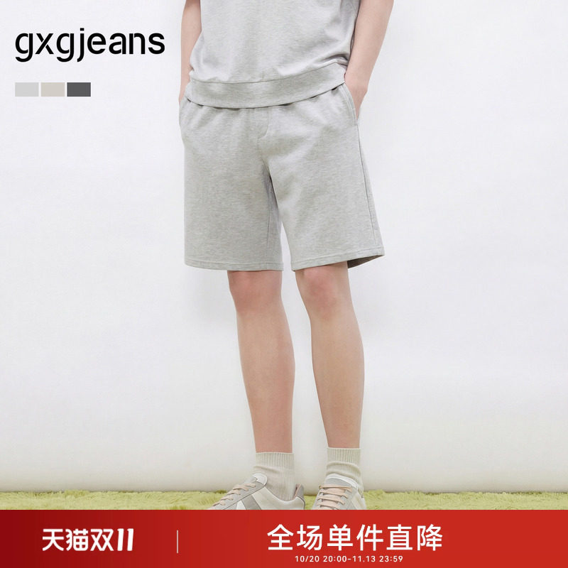 gxgjeans男装 多色基础纯色宽松简约休闲男裤短裤男生 26夏新品