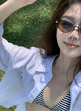 MELIYA小棕镜复古墨镜女UV400防紫外线太阳镜茶色猫眼金属高级感