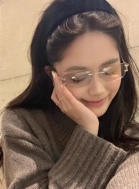 MELIYA欧美复古Y2K辣妹墨镜女高级感无框拍照凹造型太阳眼镜小众