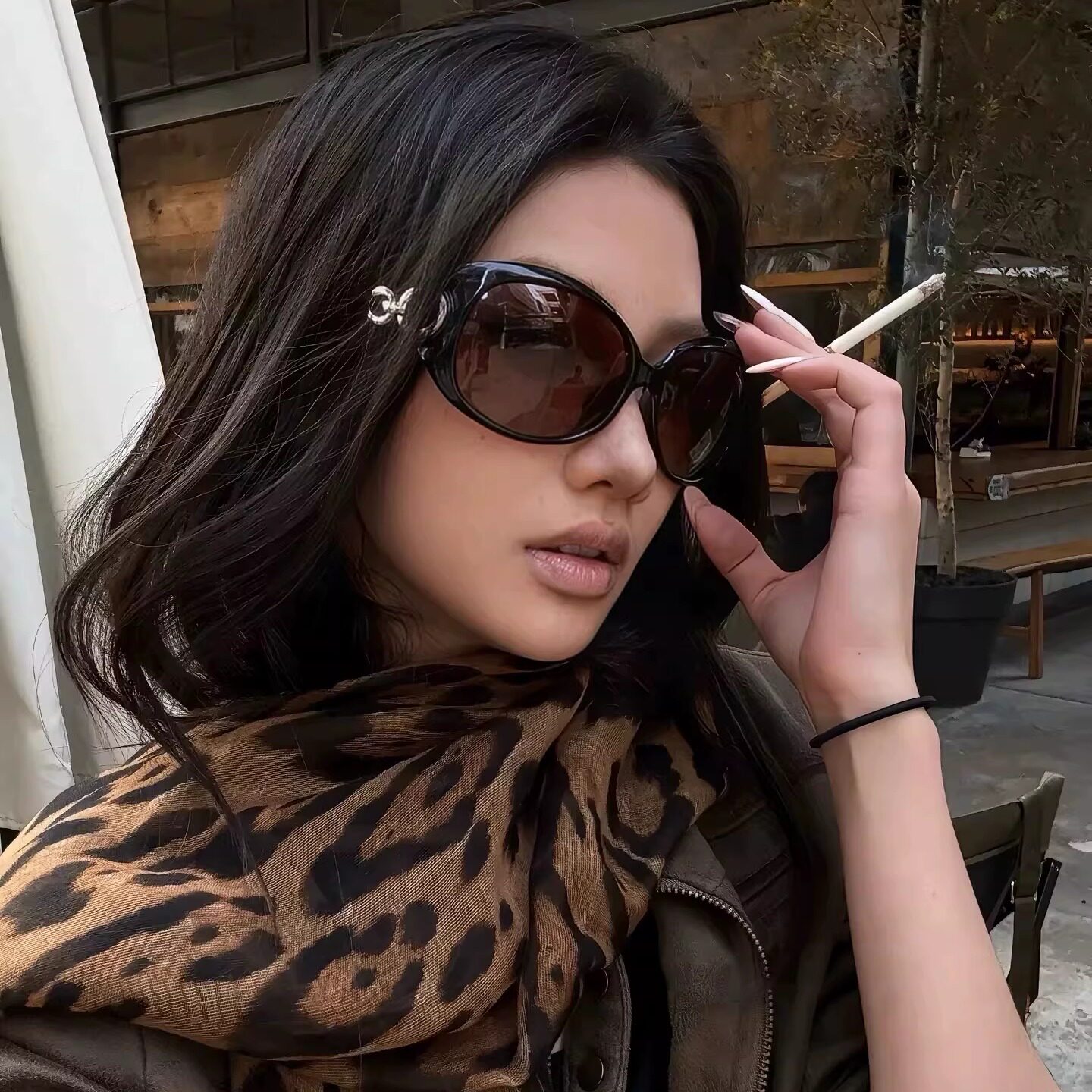 MELIYA古早90年代复古大框太阳眼镜女偏光蛤蟆遮阳显脸小墨镜时髦