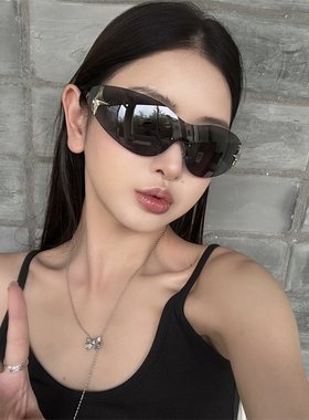 未来感连体太阳眼镜Y2K朋克骑行