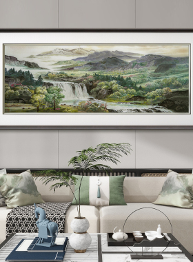 苏绣成品挂画基业山水装饰画