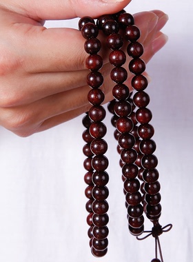 小叶紫檀手串女男108颗 手链 项链 老料满金星 高密度 文玩佛珠